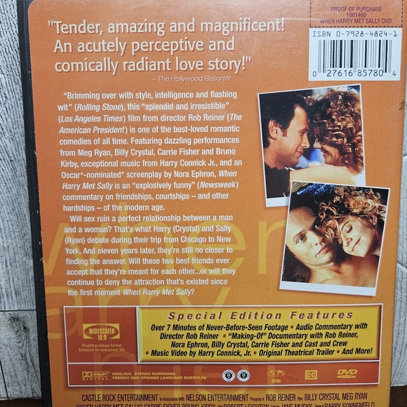 When Harry‎ Met Sally DVD Special Edition Romantic Comedy Billy Crystal - Picture 6 of 6